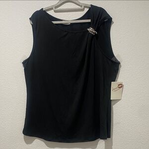 Free Kisses Elegant Black Sleeveless Top. Size 3X